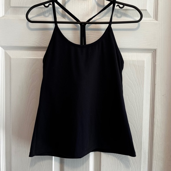 Threads 4 Thought Ribbed Tank Top Black Racerback Activewear Sleeveless Bra - Picture 1 of 6